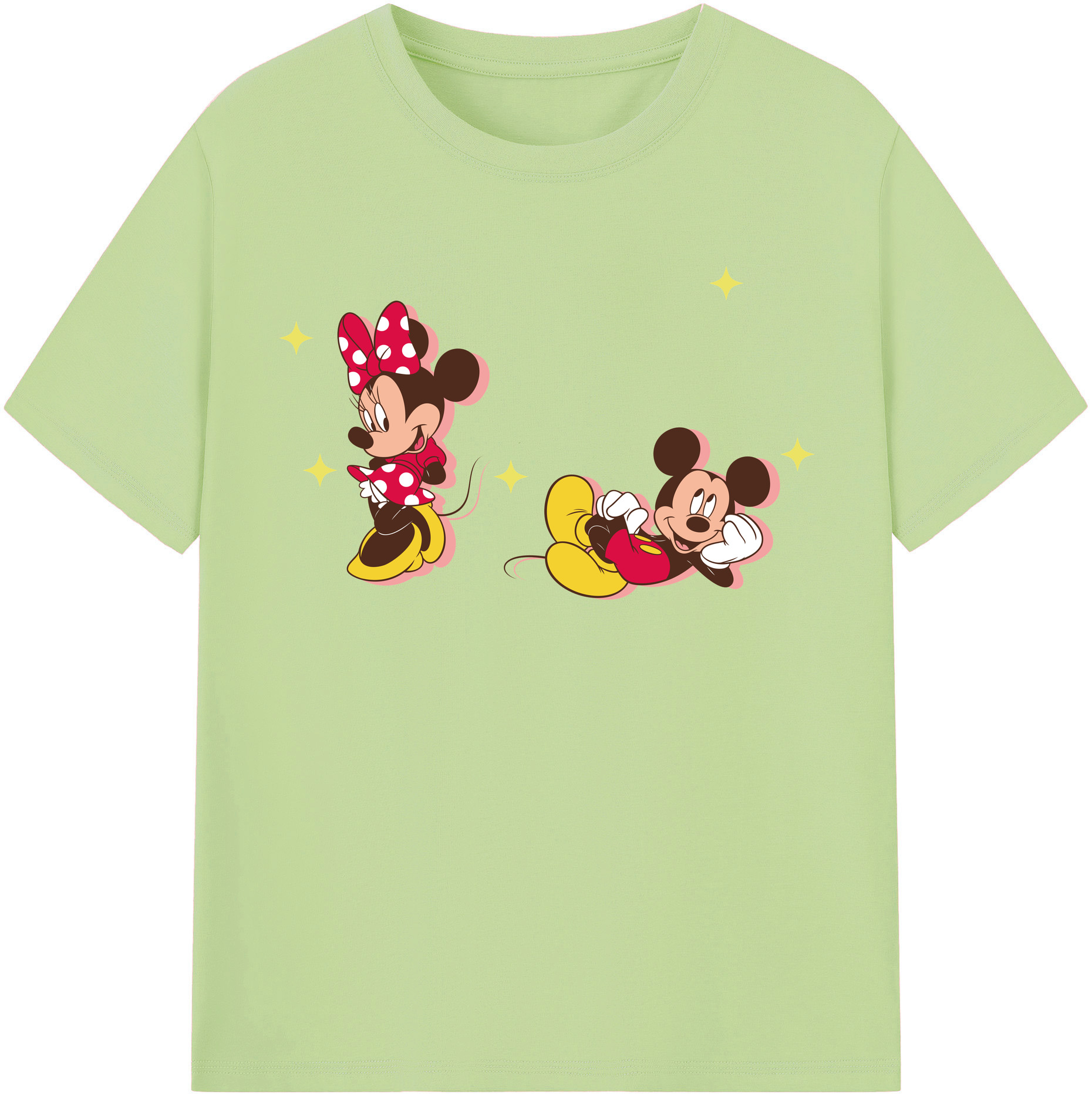 （画像用） ミッキーマウス Mickey Mouse 綿100％半袖Tシャツ（フロントプリント）